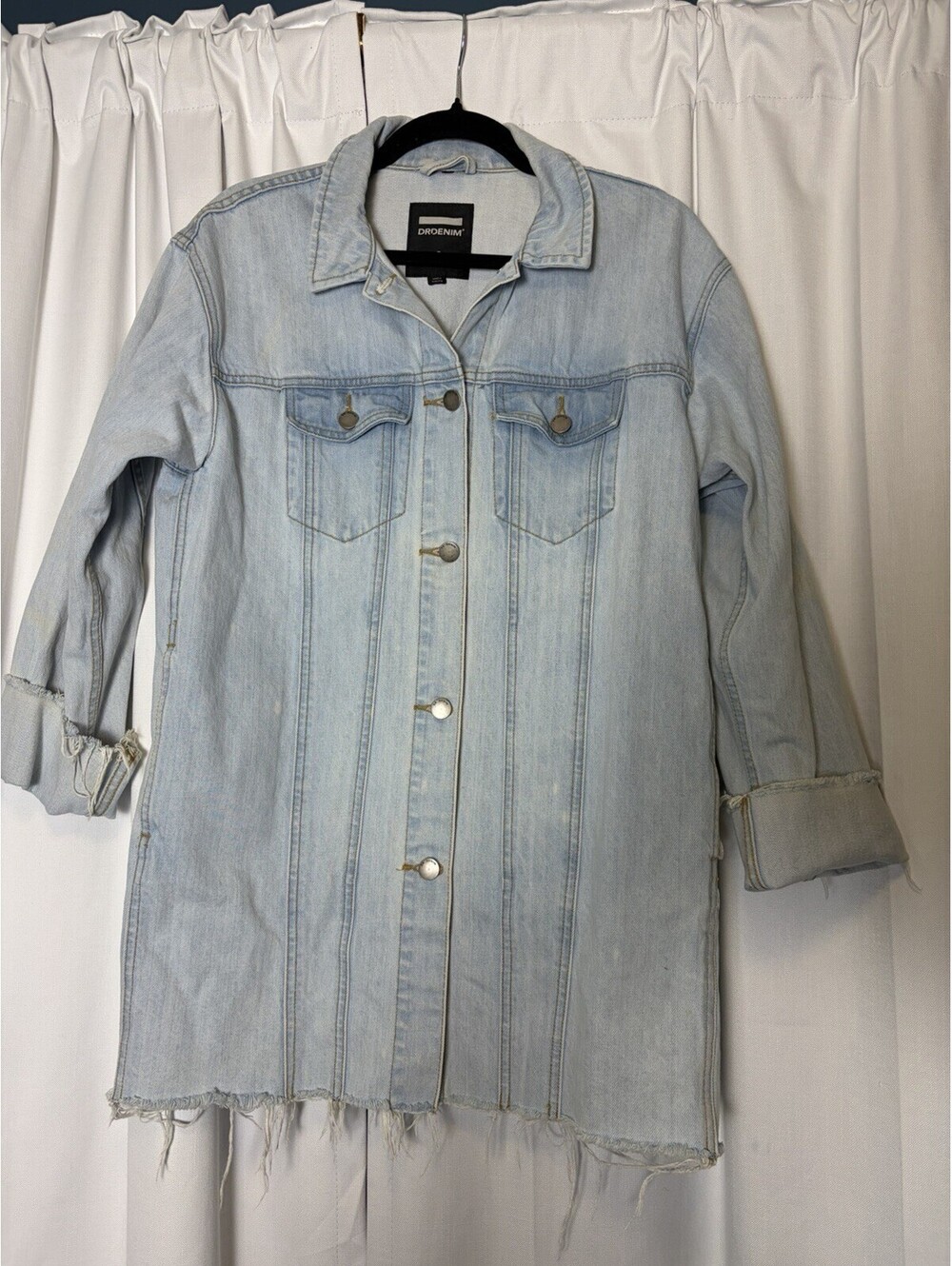 Dr. Denim Bon Denim Collared Jacket Shacket In Superlight 295 Wash Small $148